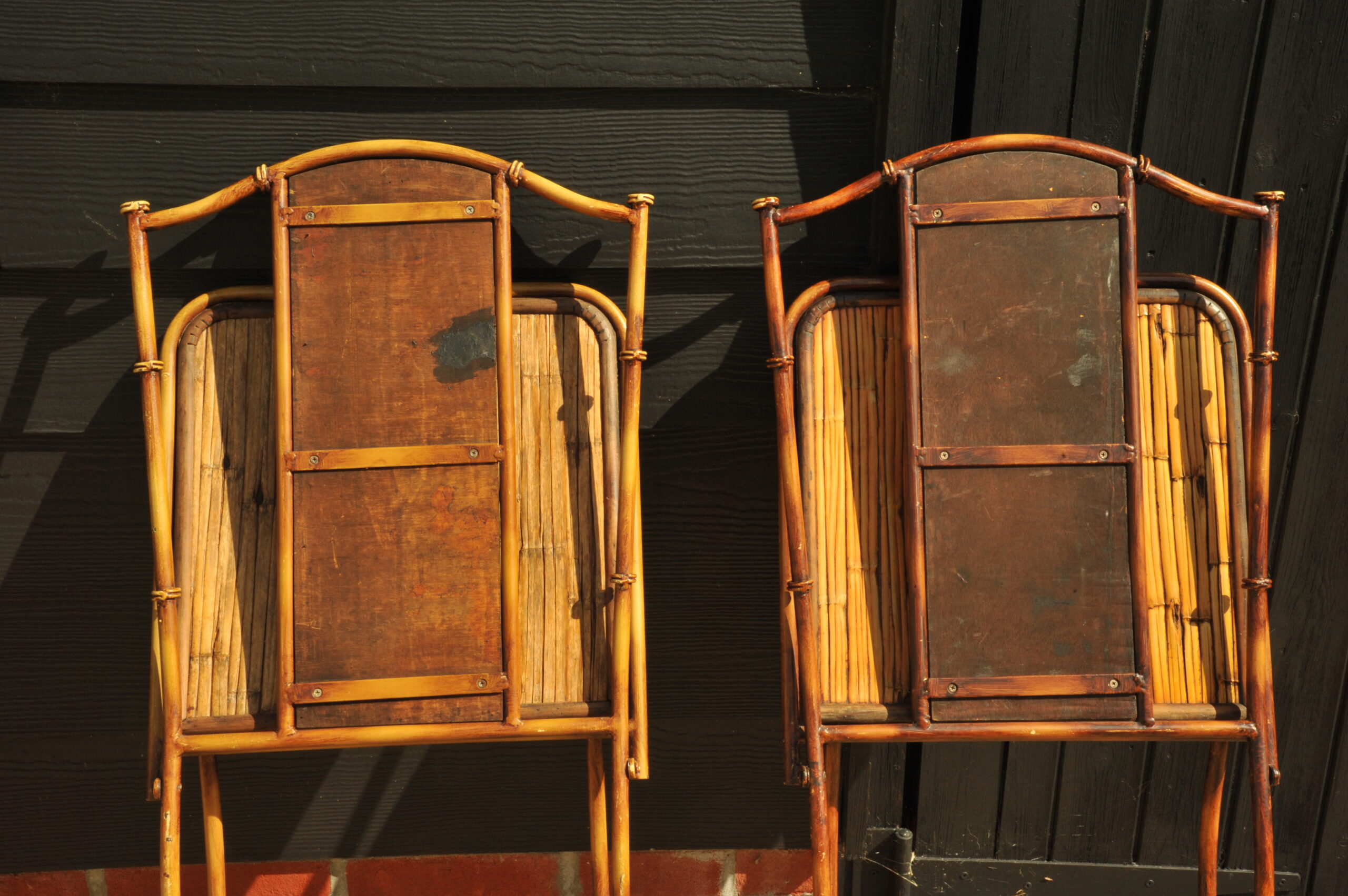 vintage french faux bamboo table and chair set