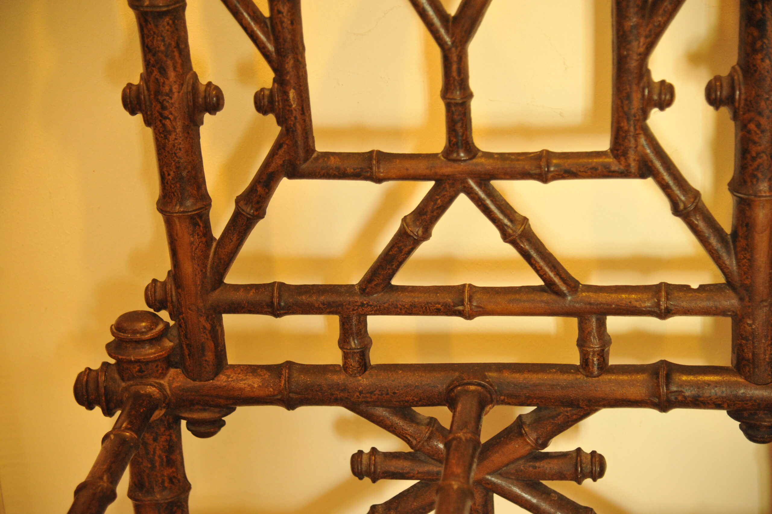 antique french cast iron faux bamboo hat, coat & umbrella stand c.1890–1900
