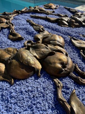 stunning and rare set of 19 gilt bronze appliques by poix blin