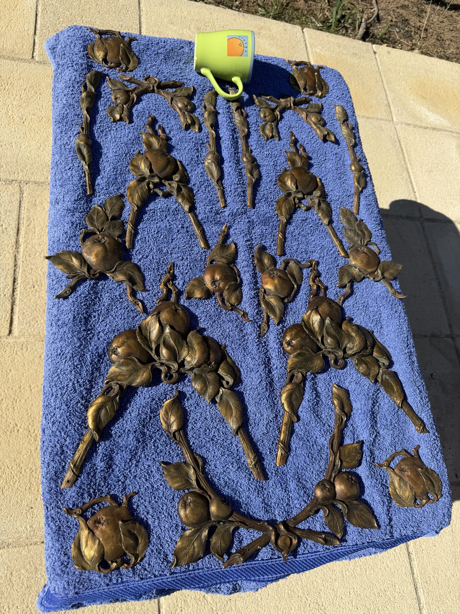 stunning and rare set of 19 gilt bronze appliques by poix blin