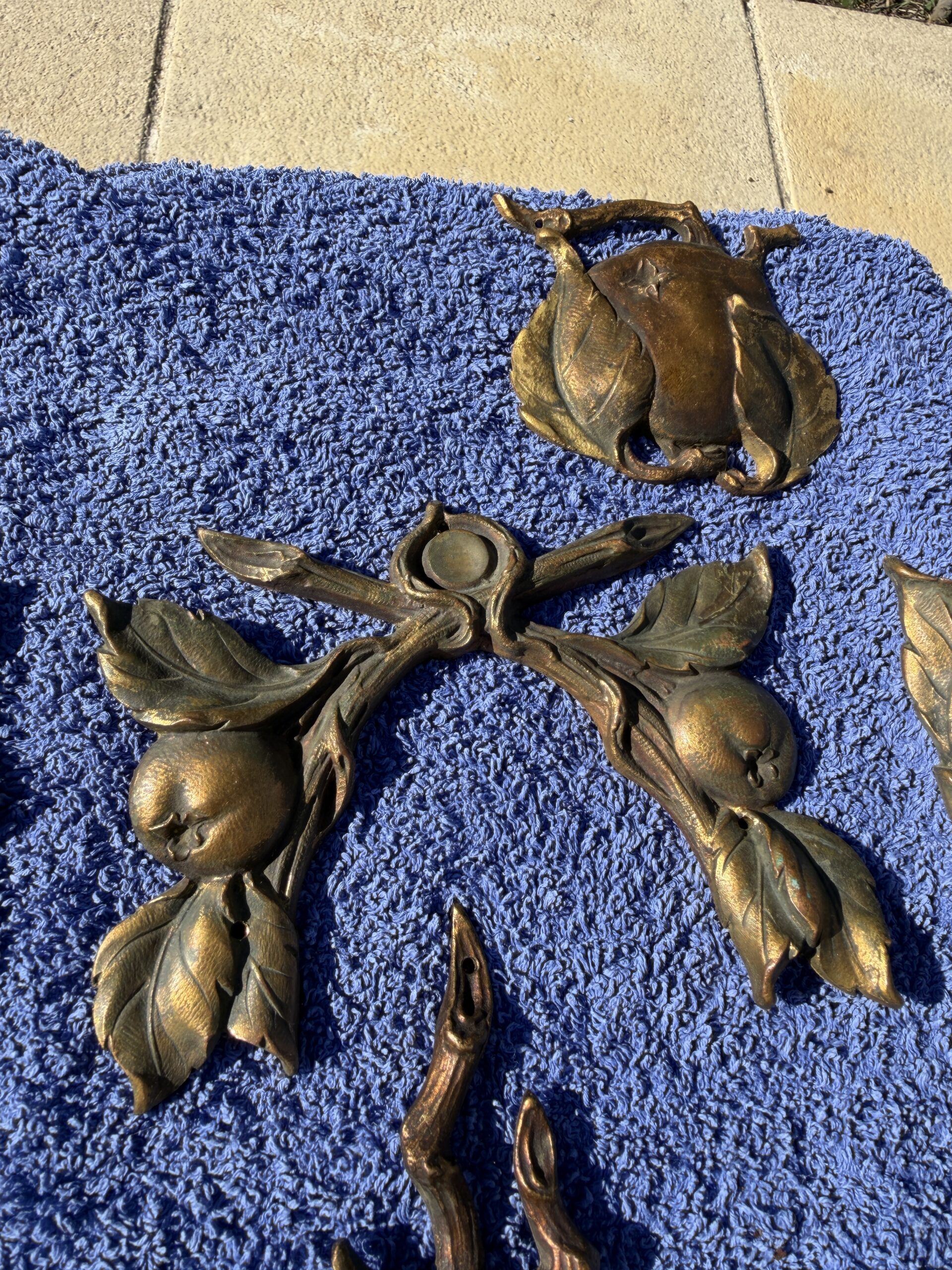 stunning and rare set of 19 gilt bronze appliques by poix blin