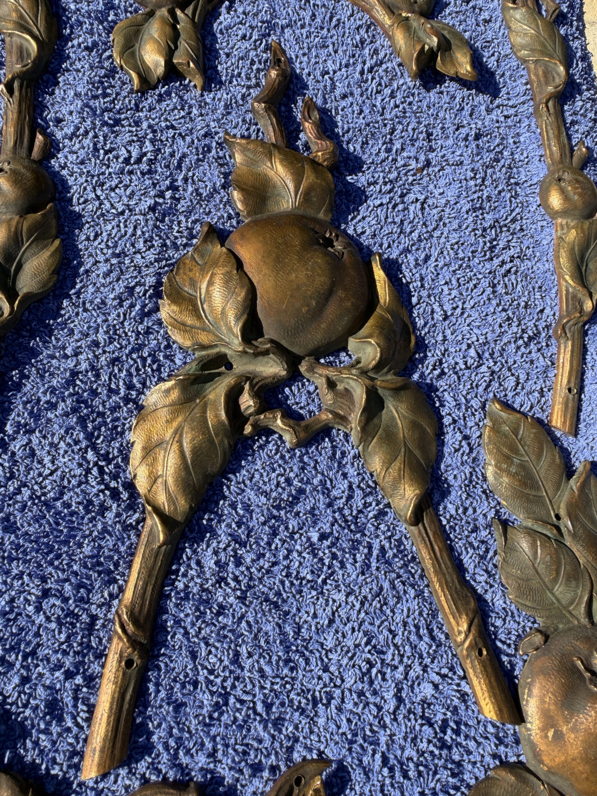 stunning and rare set of 19 gilt bronze appliques by poix blin
