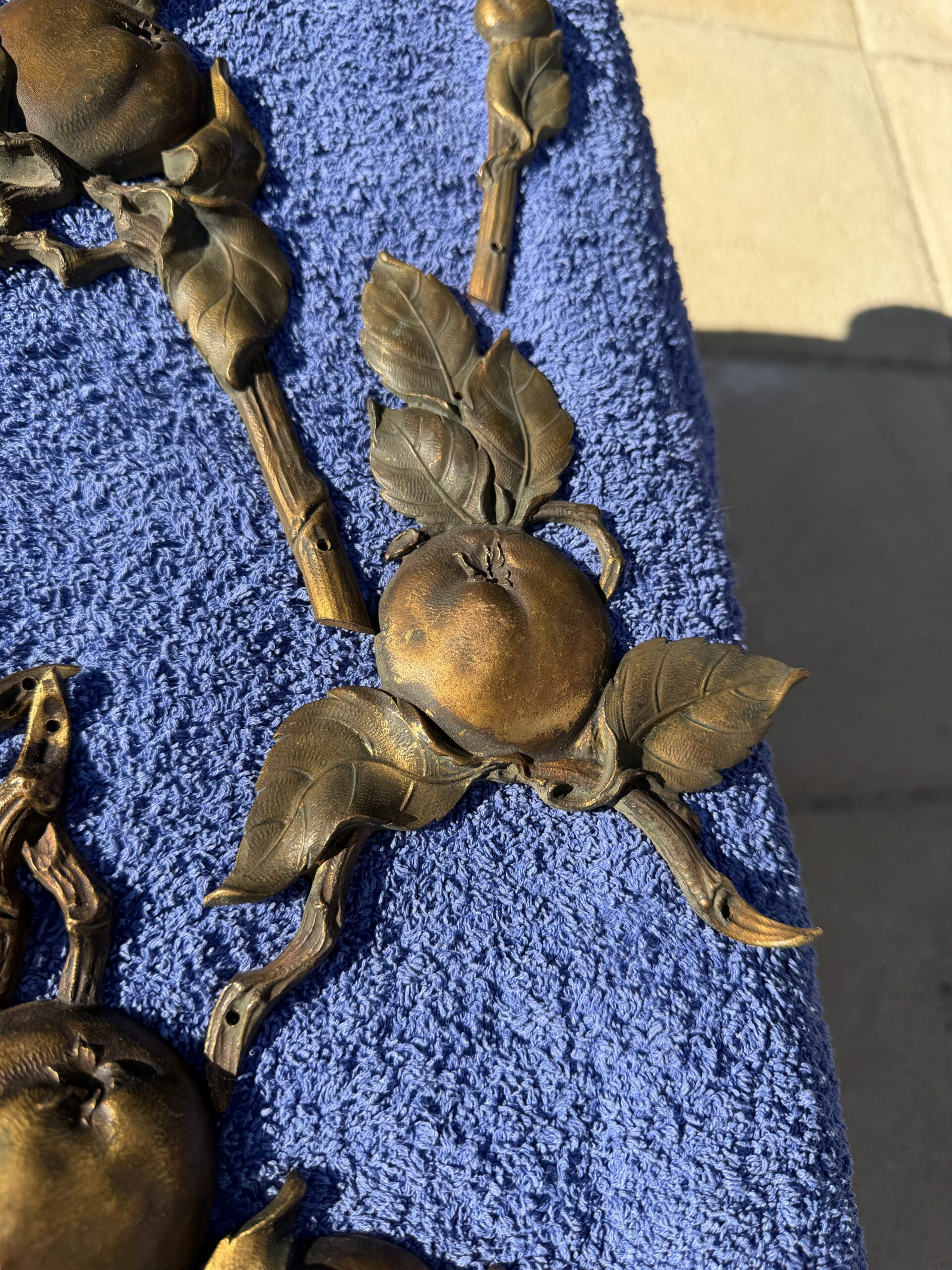 stunning and rare set of 19 gilt bronze appliques by poix blin