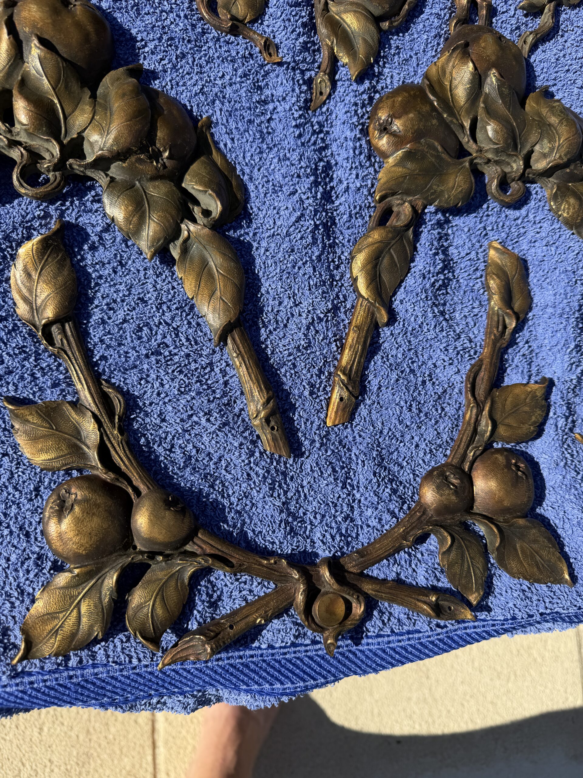 stunning and rare set of 19 gilt bronze appliques by poix blin
